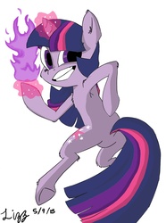 Size: 1280x1719 | Tagged: safe, artist:lizzyoli-ravioli, twilight sparkle, pony, g4, bipedal, female, magic, solo