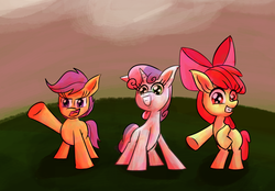 Size: 1695x1177 | Tagged: safe, artist:senx, apple bloom, scootaloo, sweetie belle, g4, cutie mark crusaders
