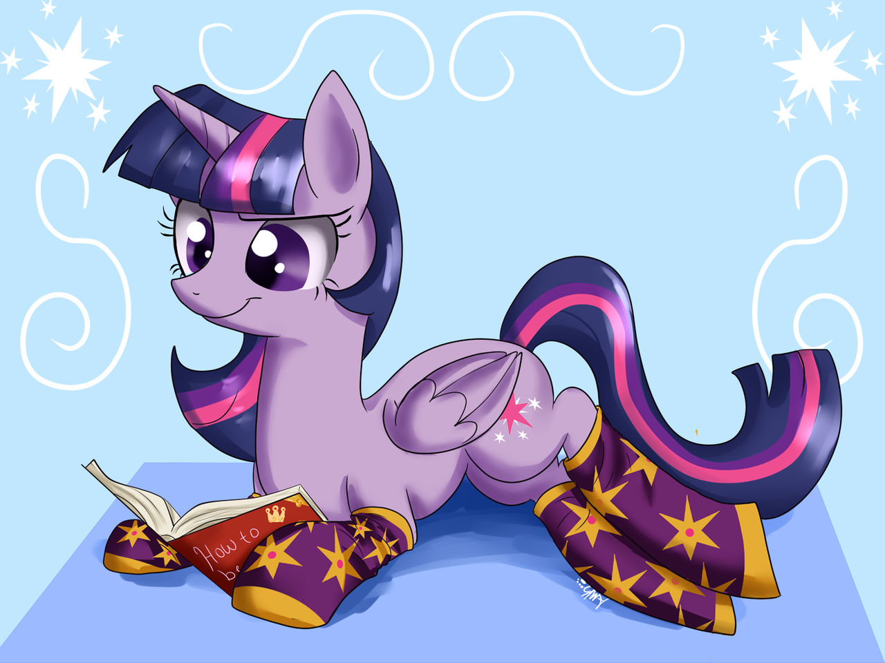 <b>twilight</b> sparkle, alicorn, pony, g4, book, clothes, female, mare, reading, ...