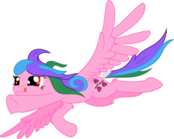 Size: 7500x6000 | Tagged: safe, artist:hourglass-vectors, artist:starbat, whizzer, pony, g1, absurd resolution, bow, cutie mark, female, flying, simple background, solo, spread wings, tail bow, tongue out, transparent background, vector, wings