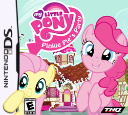 Size: 753x677 | Tagged: safe, fluttershy, pinkie pie, g3, g4, my little pony: pinkie pie's party, box art, g3 to g4, game, generation leap, nintendo, nintendo ds, thq, video game