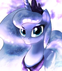 Size: 1750x2004 | Tagged: safe, artist:yoka-the-changeling, princess luna, g4, bust, female, smiling, solo