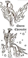 Size: 884x1834 | Tagged: dead source, safe, artist:rossmaniteanzu, queen chrysalis, changeling, changeling queen, g4, antagonist, female, sketch