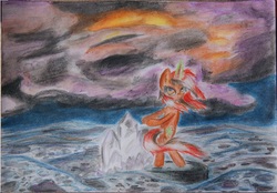 Size: 3724x2592 | Tagged: safe, artist:flutterbella, oc, oc only, pony, unicorn, crystal, magic, storm