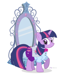 Size: 900x1140 | Tagged: safe, artist:dm29, twilight sparkle, pony, equestria girls, g4, clothes, equestria girls outfit, female, magic mirror, mirror, simple background, solo, transparent background