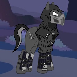 Size: 1100x1100 | Tagged: safe, artist:mlgredwings, artist:shiver-star, pony, mortal kombat, noob saibot, ponified, solo