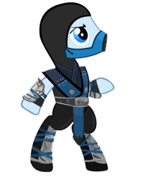 Size: 3000x3601 | Tagged: safe, artist:kyute-kitsune, pony, bipedal, high res, mortal kombat, ponified, simple background, solo, sub-zero, transparent background, vector