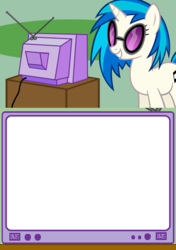 Size: 564x800 | Tagged: safe, dj pon-3, vinyl scratch, g4, blank, exploitable meme, meme, template, tv meme