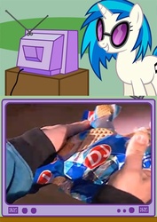 Size: 353x500 | Tagged: safe, dj pon-3, vinyl scratch, g4, dj ice cream, exploitable meme, russian, tv meme