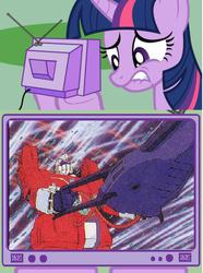 Size: 447x600 | Tagged: safe, twilight sparkle, g4, exploitable meme, space runaway ideon, tv meme