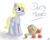 Size: 999x799 | Tagged: safe, artist:strachattack, derpy hooves, pegasus, pony, g4, apple, female, mare, muffin, solo