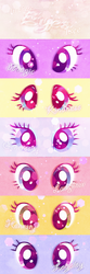 Size: 500x1498 | Tagged: safe, artist:the-pony-princess, applejack, fluttershy, pinkie pie, rainbow dash, rarity, twilight sparkle, g4, elements of harmony, eyes, mane six