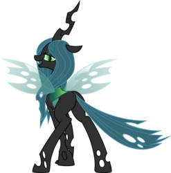 Size: 3002x3039 | Tagged: dead source, safe, artist:dcencia, queen chrysalis, changeling, changeling queen, g4, bugbutt, butt, chrysalass, female, looking back, plot, simple background, solo, transparent background, vector