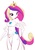 Size: 600x849 | Tagged: safe, artist:bleedman, princess cadance, human, g4, clothes, detached sleeves, dress, female, humanized, legs, partial color, side slit, simple background, solo, white background