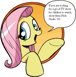 Size: 421x431 | Tagged: safe, idw, fluttershy, friendship is magic #3, g4, my little pony: friendship is magic (idw), bad advice fluttershy, exploitable meme, meme, nick studio 10