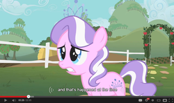 Size: 854x510 | Tagged: safe, screencap, diamond tiara, family appreciation day, g4, my little pony: friendship is magic, female, solo, youtube caption