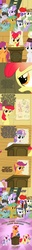 Size: 810x6400 | Tagged: safe, artist:advanceddefense, apple bloom, diamond tiara, dinky hooves, featherweight, rumble, scootaloo, silver spoon, snails, snips, sweetie belle, truffle shuffle, twist, twilight unbound, g4, camera, cutie mark crusaders, fabric, scooter, stick, stone, tumblr, wrench