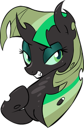 Size: 614x931 | Tagged: safe, artist:zev, twilight sparkle, changeling, g4, changelingified, green changeling