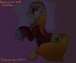 Size: 1280x1067 | Tagged: safe, artist:pinkiepiestyle, idw, wheat grass, g4, 30 minute art challenge, bed, glasses, solo