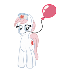 Size: 705x847 | Tagged: safe, artist:evetssteve, nurse redheart, g4, balloon, female, mouth hold, solo