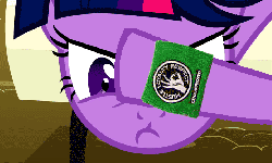 Size: 694x419 | Tagged: safe, twilight sparkle, g4, animated, female, frown, glare, john cena, solo, waving, wwe, you can't see me