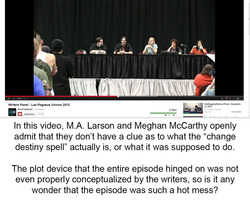 Size: 1135x906 | Tagged: safe, g4, magical mystery cure, alicorn drama, m.a. larson, meghan mccarthy, meta, op is trying to start shit, op started shit, text, truth, unicon, youtube link