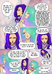 Size: 1024x1449 | Tagged: safe, artist:11thinv, artist:grayscaled, princess celestia, rarity, human, g4, comic, humanized