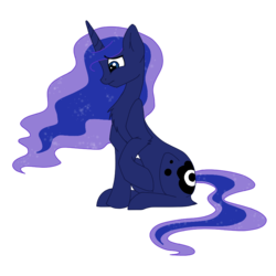 Size: 896x896 | Tagged: safe, artist:pastelflakes, princess luna, g4, chest fluff, female, simple background, sitting, solo