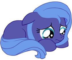 Size: 1280x1080 | Tagged: safe, artist:bigshot232, princess luna, earth pony, pony, g4, crying, cute, female, filly, prone, sad, simple background, solo, transparent background, vector, woona