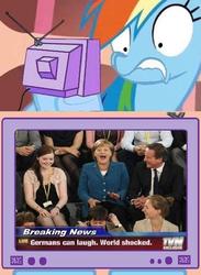 Size: 657x900 | Tagged: safe, rainbow dash, g4, angela merkel, exploitable meme, german, germany, news, tv meme