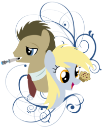 Size: 797x981 | Tagged: safe, artist:pixelkitties, derpy hooves, doctor whooves, time turner, pegasus, pony, g4, doctor who, female, mare, muffin, simple background, sonic screwdriver, the doctor, transparent background