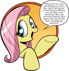 Size: 421x431 | Tagged: safe, idw, fluttershy, friendship is magic #3, g4, my little pony: friendship is magic (idw), bad advice fluttershy, comic, drama, exploitable meme, meme