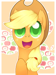 Size: 740x1000 | Tagged: safe, artist:agletka, applejack, g4, cute, female, open mouth, solo