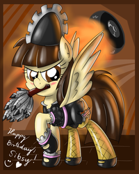 Size: 959x1200 | Tagged: safe, artist:ziemniax, wild fire, pegasus, pony, g4, blushing, clothes, duster, female, fishnet stockings, maid, mare, sibsy, solo