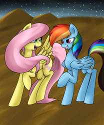 Size: 5000x6000 | Tagged: safe, artist:artsygum, fluttershy, rainbow dash, g4, absurd resolution, desert, duo