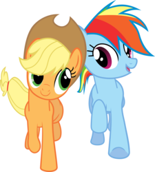Size: 7214x8000 | Tagged: safe, artist:floppychiptunes, applejack, rainbow dash, pony, fall weather friends, g4, absurd resolution, duo, simple background, transparent background, vector