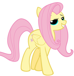 Size: 880x900 | Tagged: safe, artist:flamelauncher14, fluttershy, pegasus, pony, g4, bedroom eyes, female, happy, recolor, simple background, solo, strut, transparent background, vector, wings