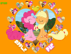 Size: 1024x768 | Tagged: safe, artist:startheponi, applejack, g4, female, lesbian, ship:applepie, shipping