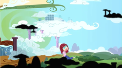 Size: 855x480 | Tagged: safe, human, g4, bed, child, cloud, cloudsdale, cloudy, cute, lauren faust, young