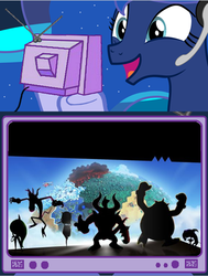 Size: 399x528 | Tagged: safe, princess luna, gamer luna, g4, 3ds, crossover, deadly six, exploitable meme, master zik, nintendo, sonic lost world, sonic the hedgehog (series), tv meme, wii u, zavok, zazz, zeena, zomom, zor