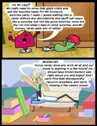 Size: 784x1018 | Tagged: safe, artist:abigail m., mayor mare, earth pony, pony, g4, crossover, female, little miss, little miss chatterbox, male, mare, mordecai, mr. lazy, mr. men, mr. men little miss, regular show, the mr. men show