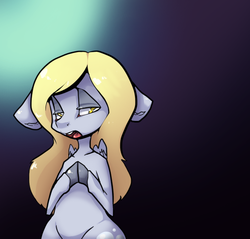 Size: 600x573 | Tagged: safe, artist:ferrettea, derpy hooves, pegasus, pony, g4, alternate hairstyle, female, mare, solo