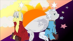 Size: 1920x1080 | Tagged: safe, artist:madaraxiii, brothers, dante (devil may cry), devil may cry, devil may cry 3, ponified, pony may cry, vergil (devil may cry)