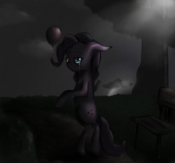 Size: 800x742 | Tagged: safe, artist:potheadsam, pinkie pie, g4, balloon, crying, dark, lonely, night, standing