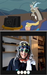 Size: 432x684 | Tagged: safe, discord, human, g4, caddicarus, exploitable meme, rugrats, rugrats: totally angelica, sunglasses, totally angelica, totally fanny, tv meme, youtuber, youtubers