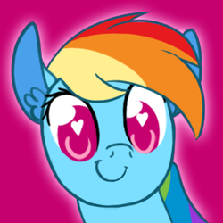 Size: 288x288 | Tagged: safe, artist:ponett, rainbow dash, super lesbian horse rpg, g4, female, heart, solo