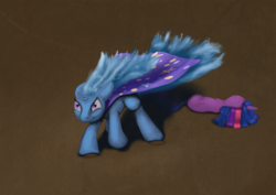 Size: 1525x1080 | Tagged: safe, artist:drakmire, trixie, twilight sparkle, g4, solo