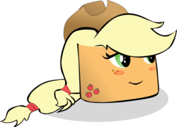 Size: 1024x736 | Tagged: safe, artist:longdayart, applejack, g4, female, marshmallow, solo, wat