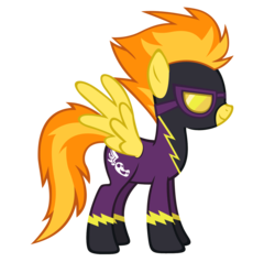 Size: 1532x1460 | Tagged: safe, artist:durpy, spitfire, pegasus, pony, g4, clothes, costume, female, shadowbolts, shadowbolts costume, show accurate, simple background, solo, transparent background, vector