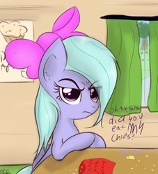 Size: 1000x1100 | Tagged: safe, artist:freefraq, flitter, pegasus, pony, g4, angry, curtains, female, mare, serious face, solo, window